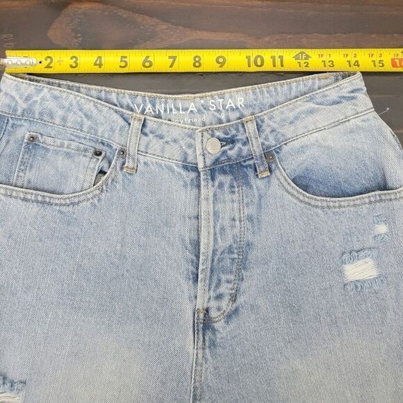 Vanilla Star Juniors Distressed 90's Boyfriend Jean Retro Button Fly Size 9 - Picture 6 of 16